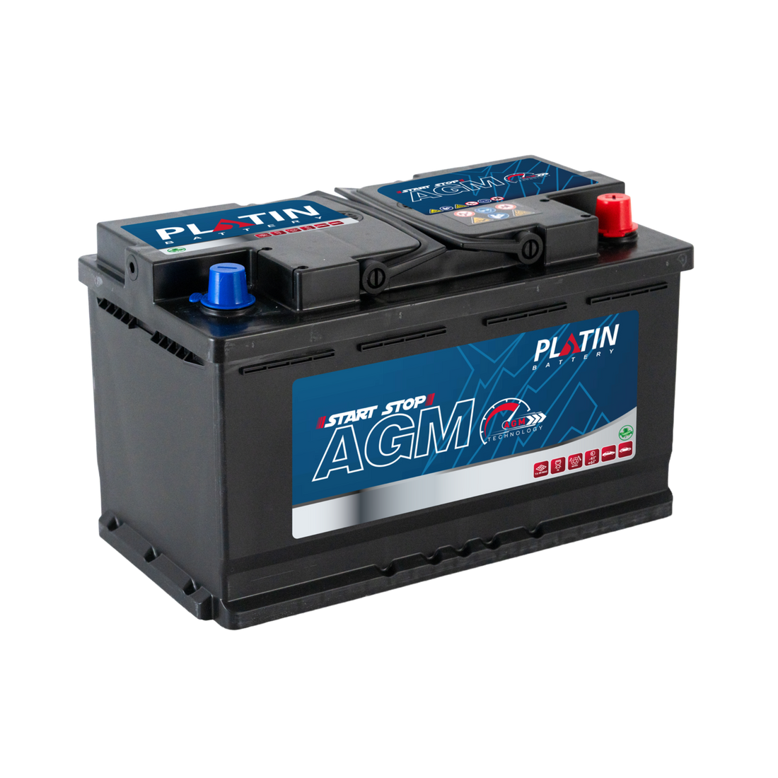 Platin 75 Ah 12V Autobatterij AGM Start-Stop